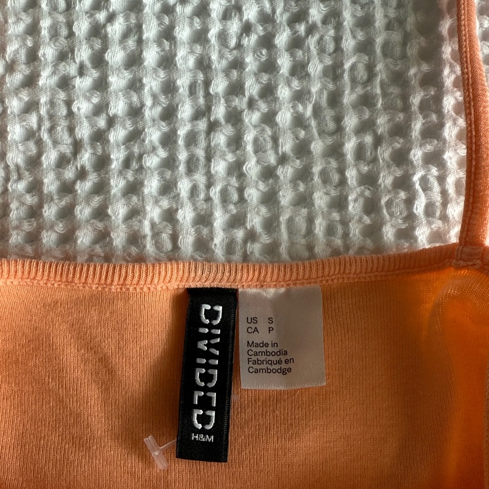 H&M Divided Orange Ruffled Tank Top Size Small - Picture 2 of 8